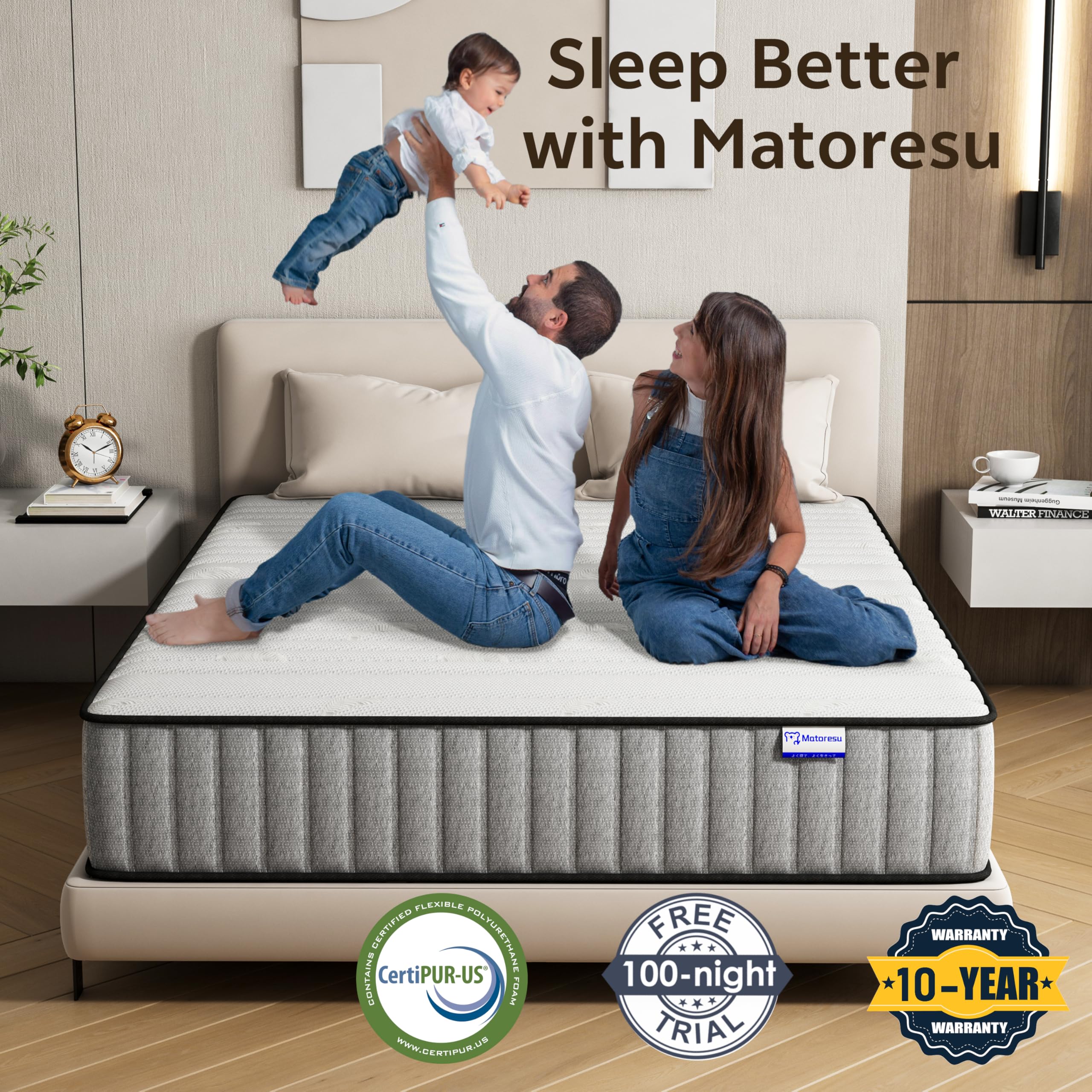 Matoresu Small Double Hybrid Sprung Mattress in Bed Box